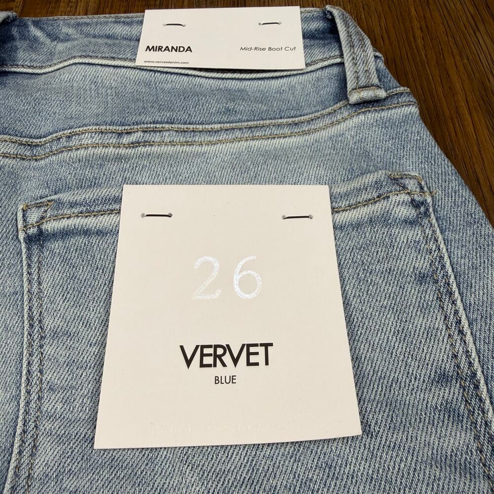 Flying Monkey Vervet blue Miranda mid rise boot cut jeans light wash size 26 - Picture 10 of 14